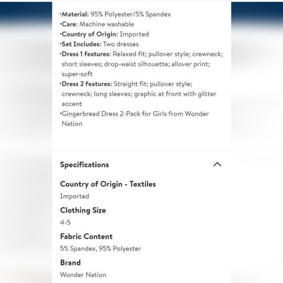 Nwt Girl's Christmas/Holidays 2 pack Dress - Picture 9 of 9